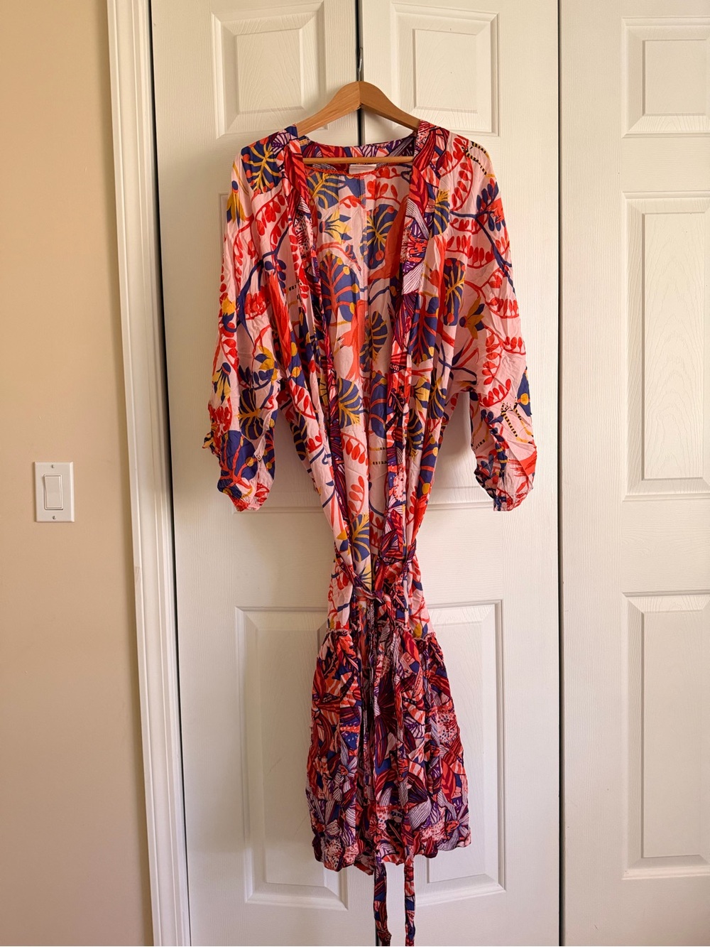 Anthropologie Pink Multi Floral Robe